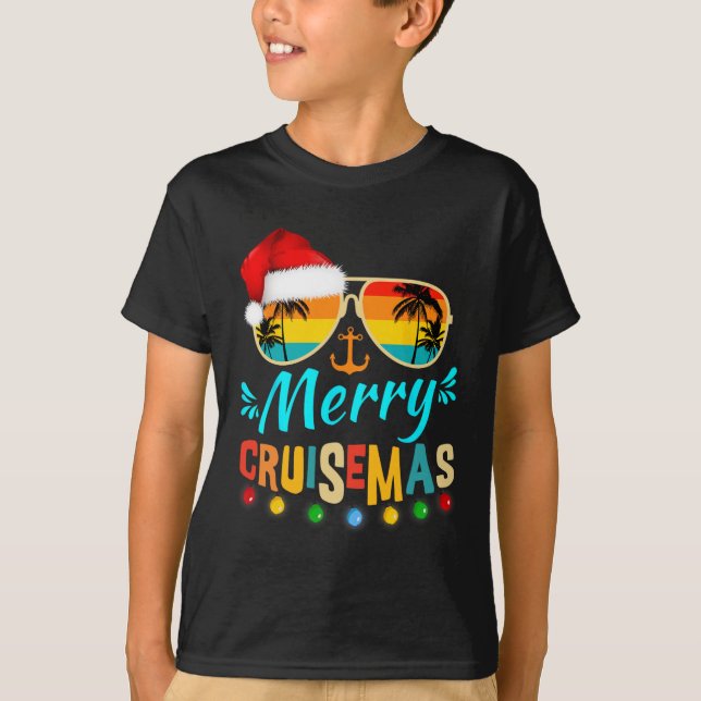 Camiseta Feliz Cruisemas Papais noeis de Natal Reindeer Cru (Frente)