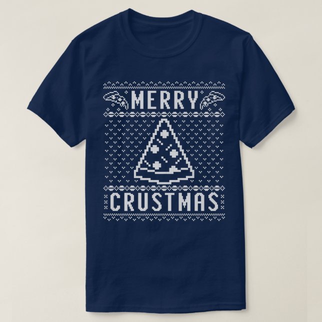 Camiseta Feliz Crustmas Pizza de Natal Feia (Frente do Design)