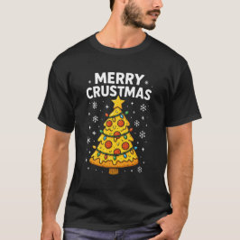 Camiseta Feliz Crustmas - Víbias de Natal da Pizza Lover