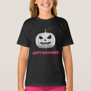Camiseta Feliz Das Meninas Do Halloween Com Pumpki