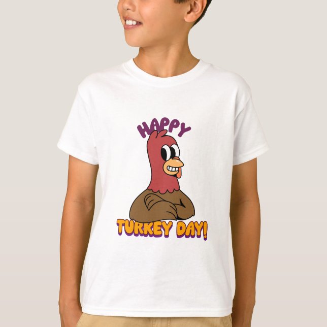 Camiseta Feliz de Ação de Graças da Turquia (Frente)