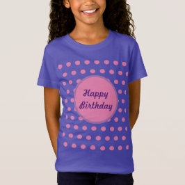 Camiseta Feliz de Aniversário da Criança (Roxo e R
