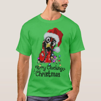 Camiseta Feliz de frango depenando Papais noeis de Natal En