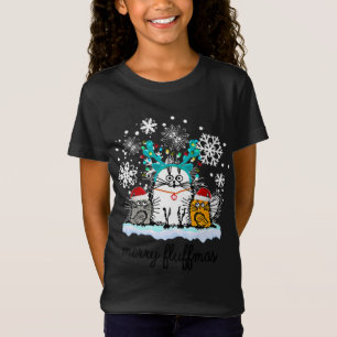 Camiseta Feliz de Gatos Fúfias, fantasia de natal engraçada