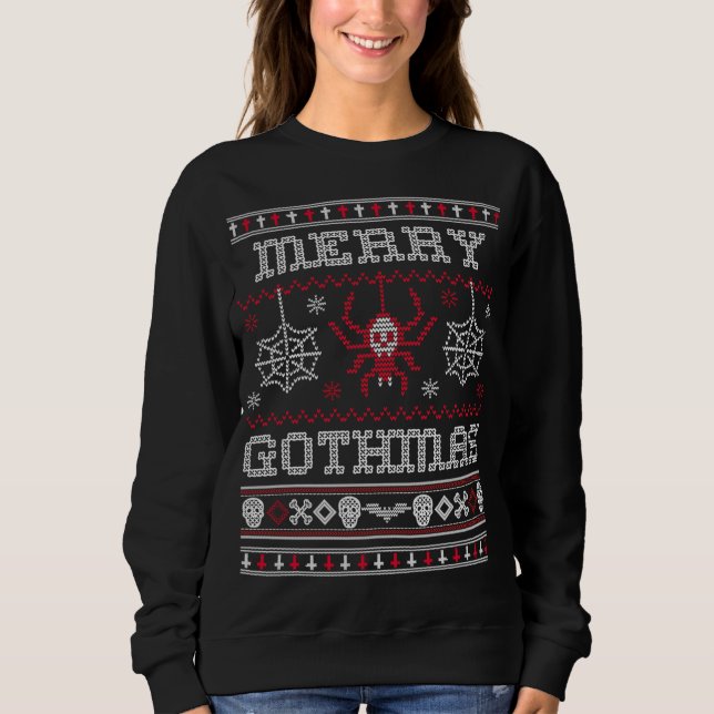 Camiseta Feliz de Gothmas Gótico de Natal (Frente)