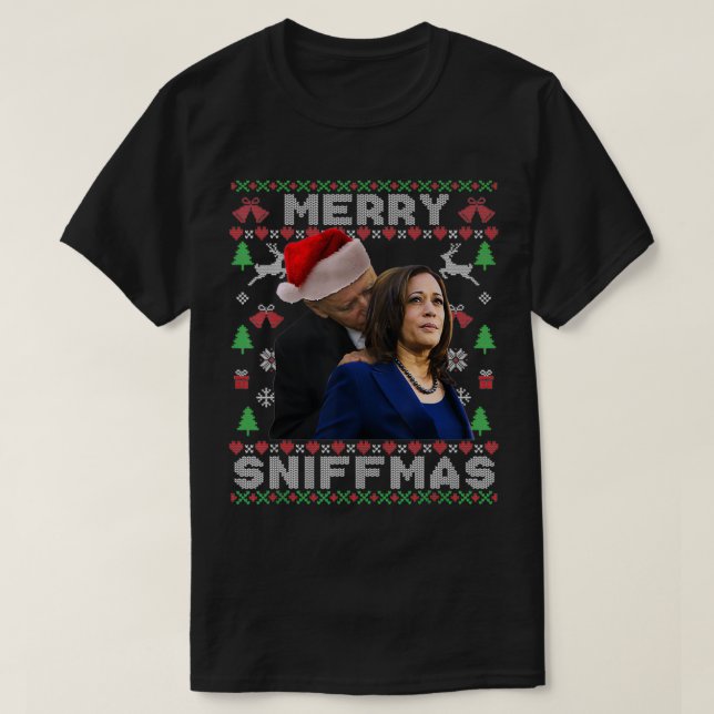 Camiseta Feliz de Natal Anti-Biden Natal Feio (Frente do Design)