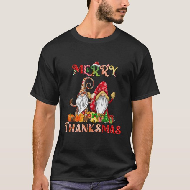 Camiseta Feliz de Natal de Ação de Graças Gnomos de Natal (Frente)