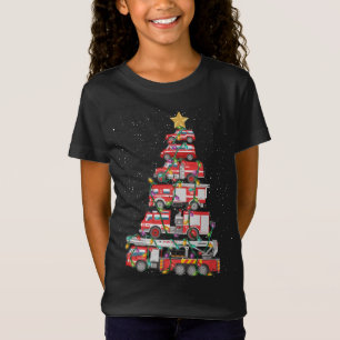 Camiseta Feliz de Natal de Caminhão-Fogo Engraçado