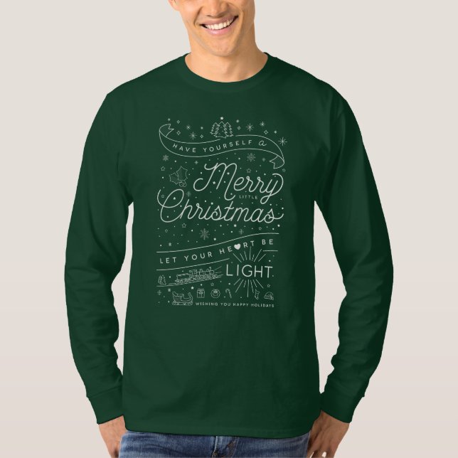 Camiseta Feliz de Natal de Capa longa (Frente)