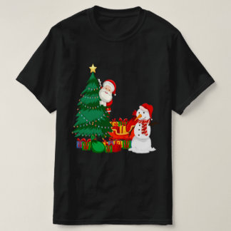 Camiseta Feliz de Natal e Luzes de Natal Brilhantes