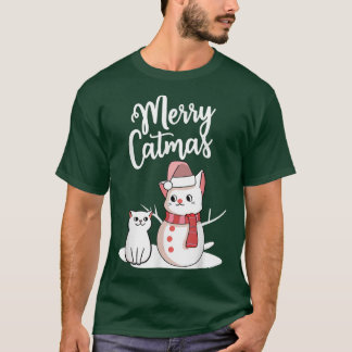 Camiseta Feliz de Natal engraçada Gato de Natal Gato de Nev