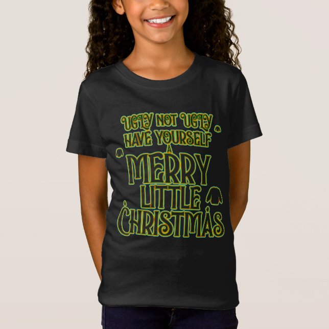 Camiseta feliz de Natal feio, blá blá blá, blá blá (Frente)