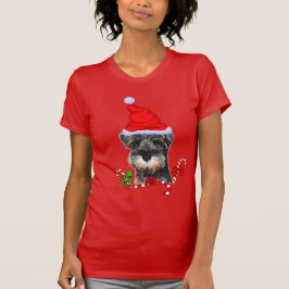 Camiseta Feliz de Natal Miniature Schnauzer