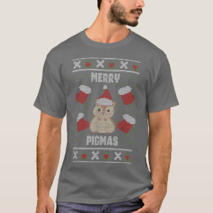 Camiseta Feliz de Natal Papais noeis Pigmas Guiné Porcos Fe