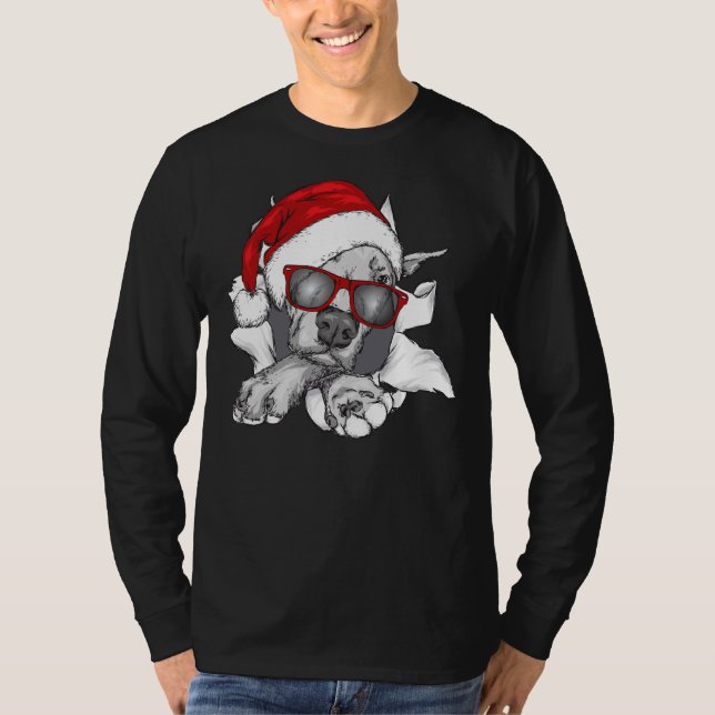 Camiseta Feliz de Natal Pit Bull Pitmas (Frente)