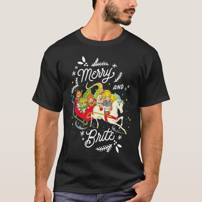 Camiseta Feliz De Natal Rainbow Brite E Brite Sleigh Rid (Frente)