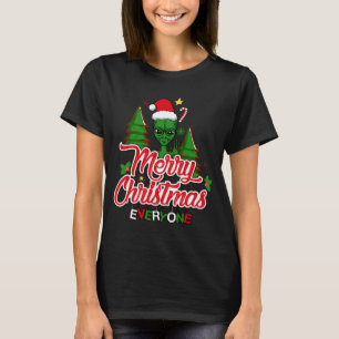 Camiseta Feliz de Onda Alienígena Verde Festiva 2023 Natal