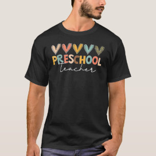 Camiseta Feliz De Volta À Professora Do Pré-Escolar Do Dia