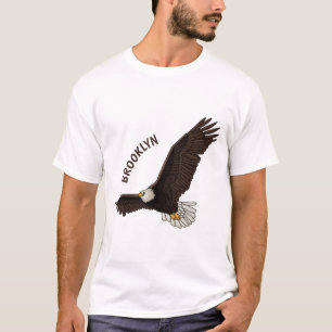 Camiseta Feliz desenho animado de águia-calva voadora