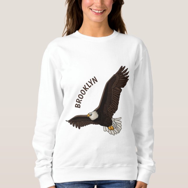 Camiseta Feliz desenho animado de águia-calva voadora (Frente)