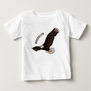 Camiseta Feliz desenho animado de águia-calva voadora