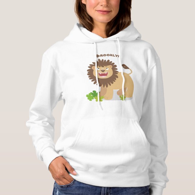 Camiseta Feliz desenho animado de leão (Frente)