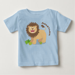 Camiseta Feliz desenho animado de leão