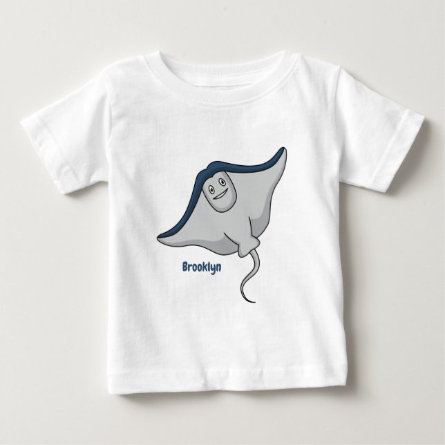 Camiseta Feliz desenho animado de peixes-raia (Frente)