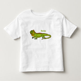 Camiseta Feliz desenho da iguana verde