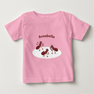 Camiseta Feliz desenho das formigas vermelhas
