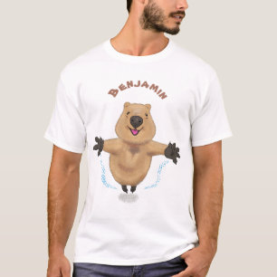 Camiseta Feliz design de desenho de quokka