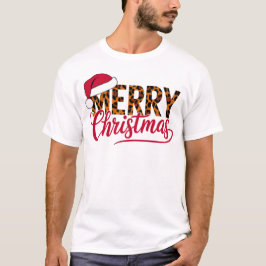 Camiseta Feliz Design de Natal com Papai Noel