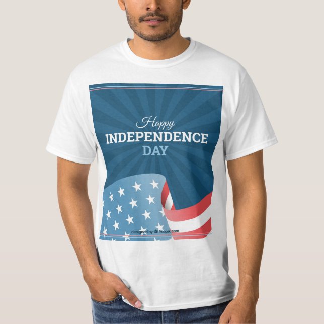 Camiseta Feliz Design do Dia da Independência (Frente)