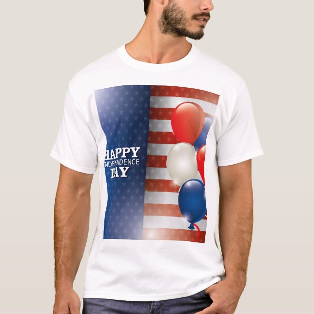 Camiseta Feliz Design do Dia da Independência (Frente)