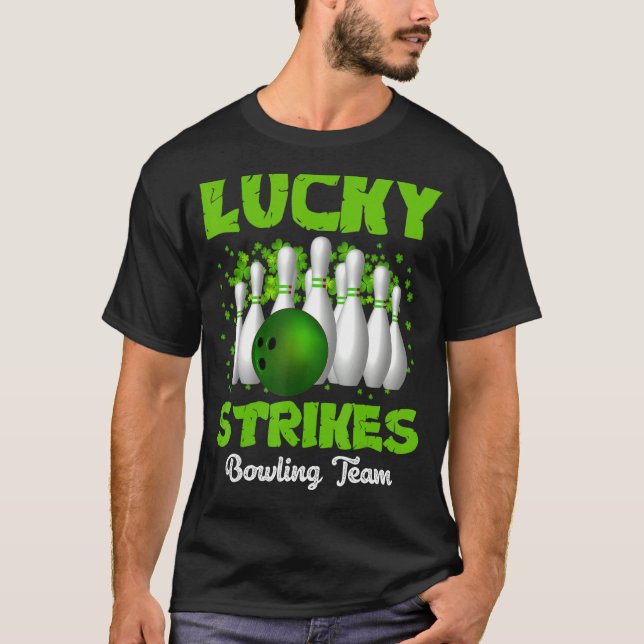 Camiseta Feliz Dia 1 de Patrick, Equipe de Boliches Greves  (Frente)