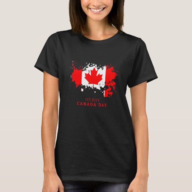 Camiseta Feliz dia 1rua de julho no Canadá (Frente)