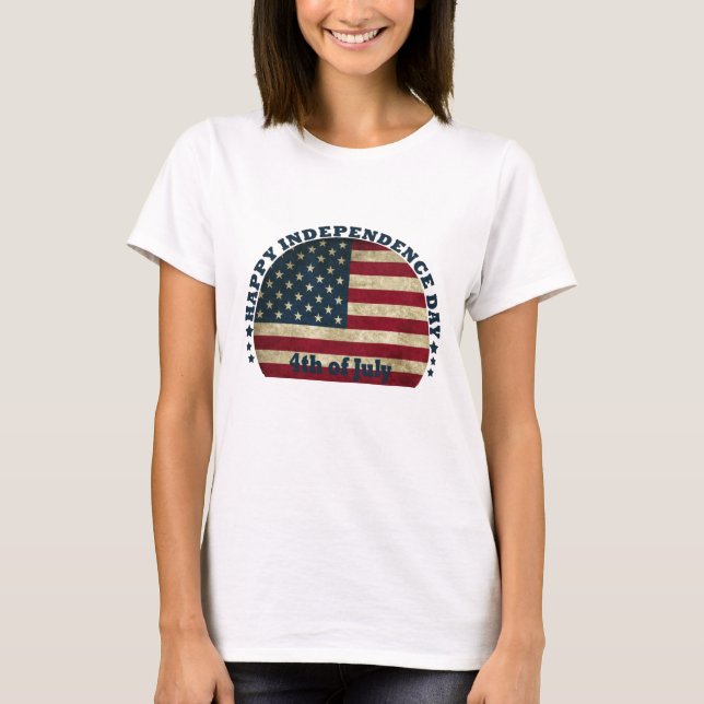 Camiseta Feliz dia 4 de julho da independência (Frente)