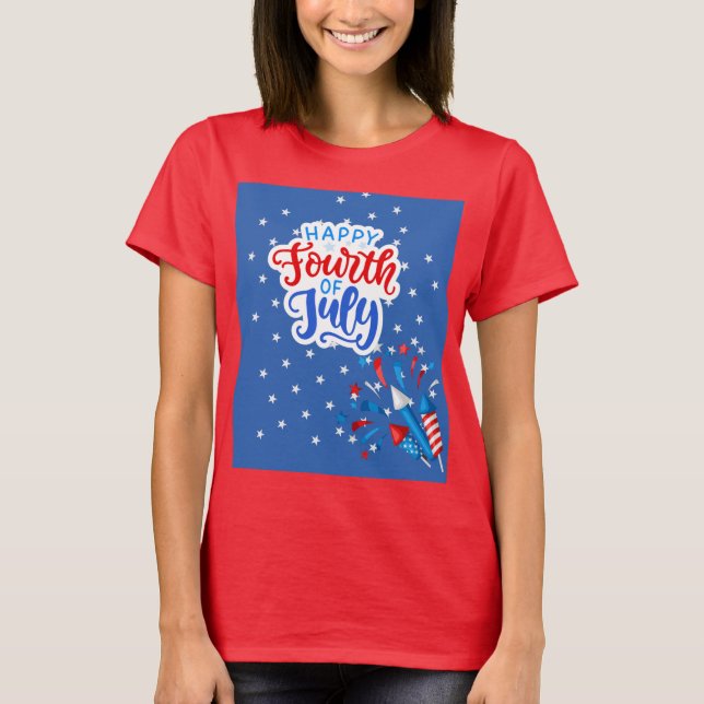 CAMISETA FELIZ DIA 4 DE JULHO DA INDEPENDÊNCIA  (Frente)