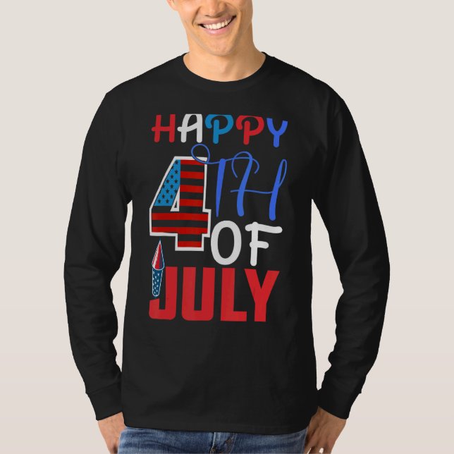 Camiseta Feliz Dia 4 De Julho Da Independência 1776 F Ameri (Frente)