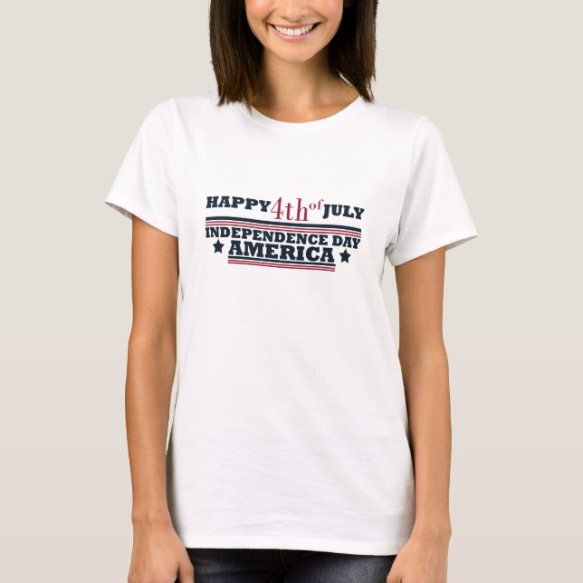 Camiseta Feliz dia 4 de julho da independência da América (Frente)