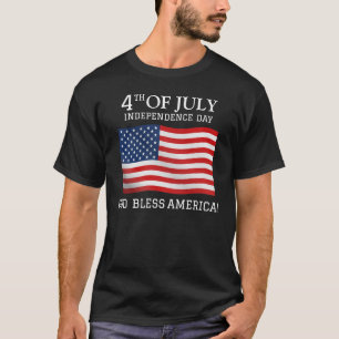 Camiseta Feliz dia 4 de julho Dia da Independência Azul Bra
