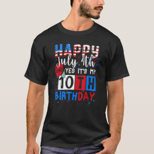 Camiseta Feliz dia 4 de julho e sim é meu décimo aniversári