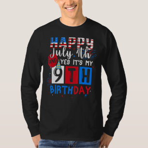 Camiseta Feliz dia 4 de julho e sim é meu nono aniversário