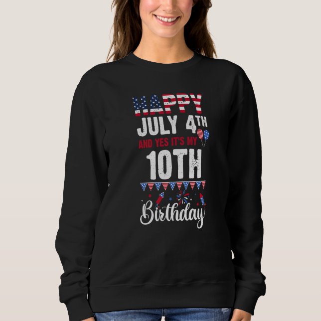 Camiseta Feliz dia 4 de julho e sim é o meu décimo aniversá (Frente)