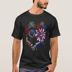 Camiseta Feliz Dia 4 De Julho Para Enfermeira E Mãe De Cach
