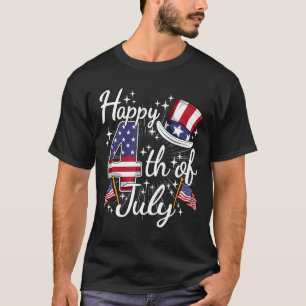 Camiseta Feliz Dia 4 De Julho Patriótico Americano Bandeira