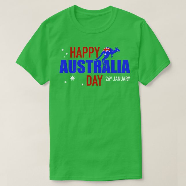 Camiseta Feliz dia Austrália 26 de janeiro (Frente do Design)