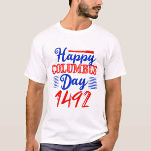 Camiseta Feliz Dia Colombo - EUA Cristóvão Colombo 1492