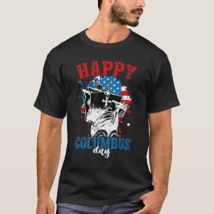 Camiseta Feliz Dia Colombo, outubro Vintage, EUA, Bandeira