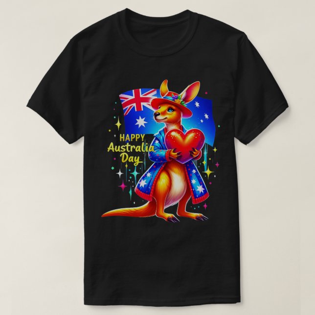 Camiseta Feliz Dia da Austrália 1 (Frente do Design)